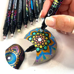 将图片加载到图库查看器，Metallic Dot Markers Acrylic Paint Pens - Set of 12
