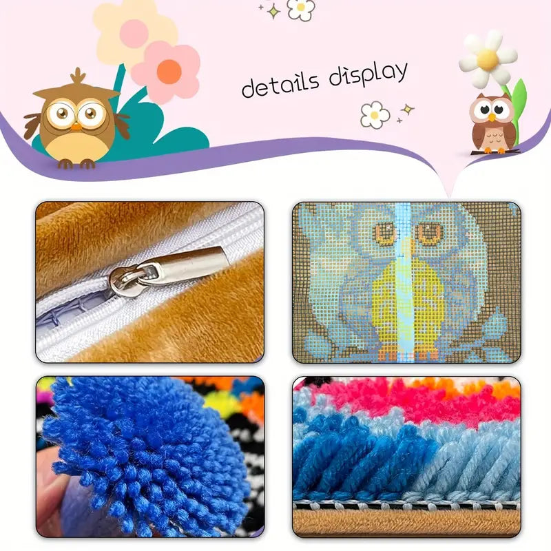 Latch Hook Cushion Kit - Owl