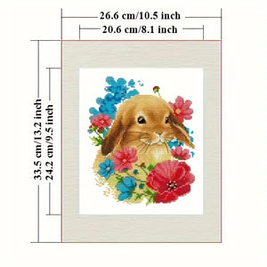 Stamped Cross Stitch Kit - Springtime Bunny 11CT