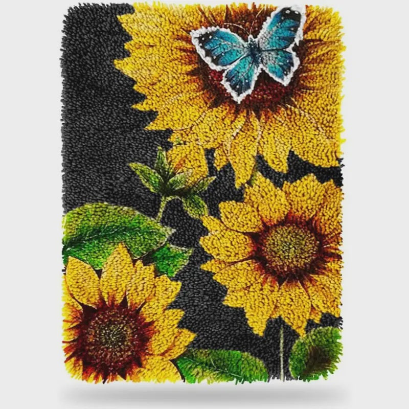 Latch Hook Rug Kit - Sunflowers & Butterfly