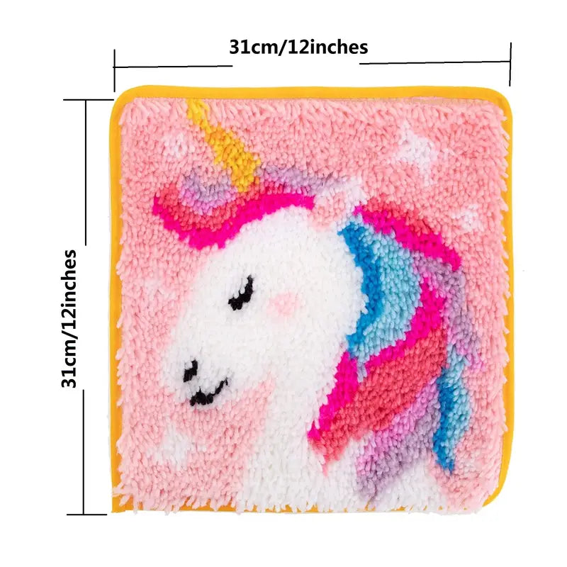 Latch Hook Pillow Kit - Unicorn