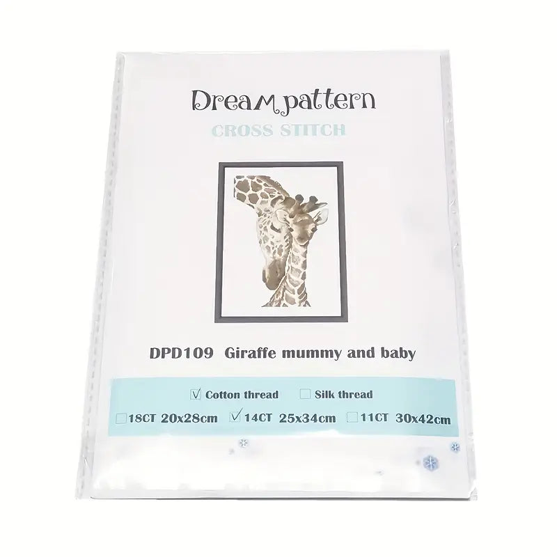 Stamped Cross Stitch Kit - Mother & Child Giraffe