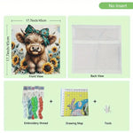 Load image into Gallery viewer, Stamped Cross Stitch Cushion Kit - Sunflowers &amp; Cow
