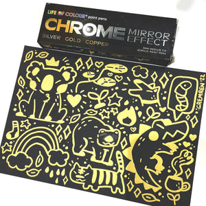 Chrome Mirror Effect - 3mm Medium Tip Acrylic Paint Pens (3)