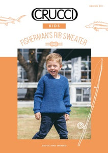 Knitting Pattern - 2111 Childs Fisherman's Rib Raglan Sweater 8Ply