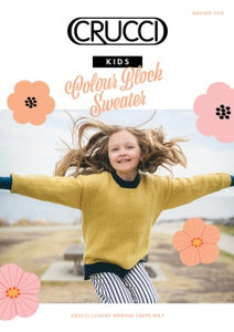 Knitting Pattern - 2112 Kids Colour Block Sweater 8Ply