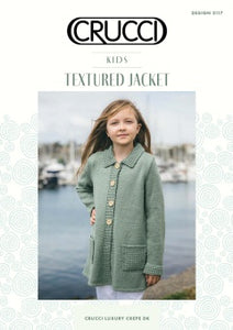 Knitting Pattern - 2117 Childs Textured Jacket 8Ply