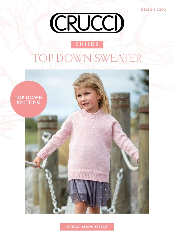 Knitting Pattern - 2202 Childs Top Down Sweater