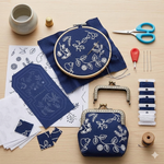 Load image into Gallery viewer, Sashiko Coin Purse DIY Kit
