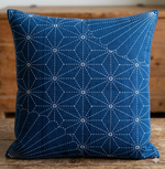将图片加载到图库查看器，Sashiko Printed Cloth -  Navy 31x31cm
