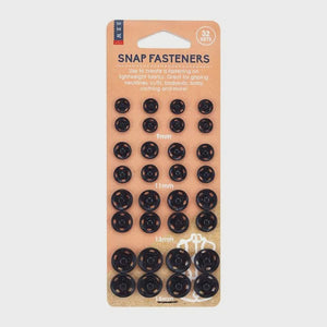 S.E.W. Snap Fastener Asst Sizes Black
