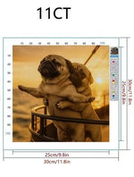 Load image into Gallery viewer, Stamped Cross Stitch - Titanic Pugs
