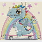Load image into Gallery viewer, Diamond Dotz® Dragon Skate Diamond Painting Kit – 25cm x 23cm
