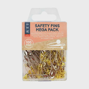 S.E.W. Safety Pins Assorted 100 pcs