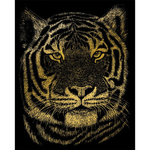 Foil Engraving Art - Gold - Bengal Tiger