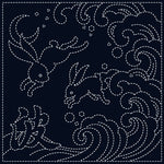Load image into Gallery viewer, Sashiko Squares - Navy - 12&quot; x 12&quot;
