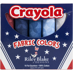 Fourth of July Crayola - Riley Blake Fat Quarter Bundle - 45 x 53cm - 10 Pieces