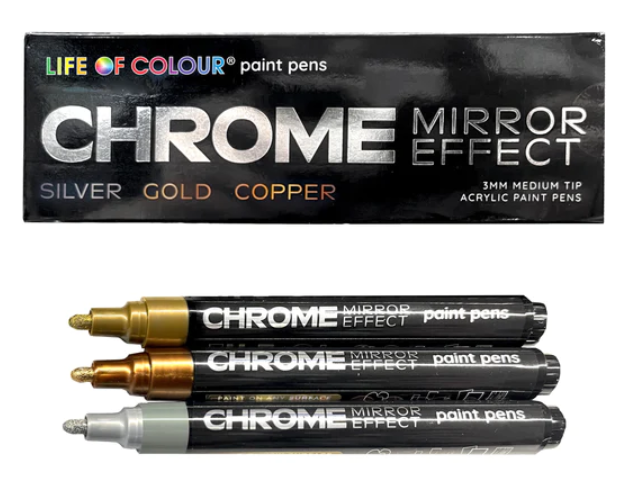 Chrome Mirror Effect - 3mm Medium Tip Acrylic Paint Pens
