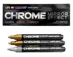 Load image into Gallery viewer, Chrome Mirror Effect - 3mm Medium Tip Acrylic Paint Pens
