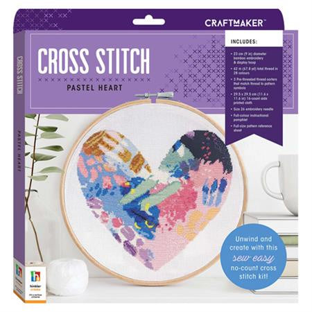 Craft Maker Cross-stitch Kit: Pastel Heart