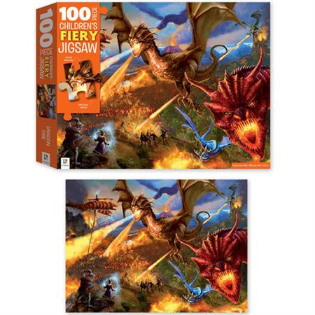 Childrens Fiery Jigsaw 100pc Puzzle: Dragons
