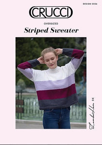 Knitting Pattern - Crucci Lambshair O'sized Striped Sweater 2026