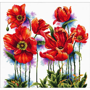 No Count Cross Stitch - Lovely Poppies