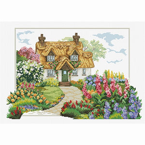 No Count Cross Stitch - Foxgloves Cottage