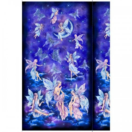 Fairies Moon &Butterflies Panel - 60cm