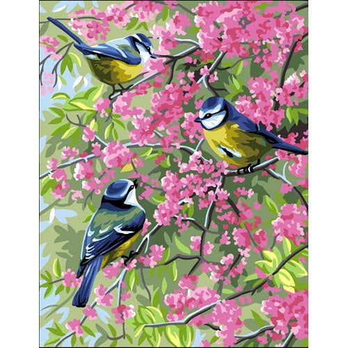 Anchor Royal Paris Canvas: Tapestry – Blue Chickadees and Flowers