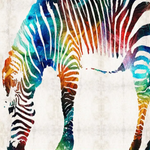 将图片加载到图库查看器，Paint by Number - Rainbow Zebra Stripes
