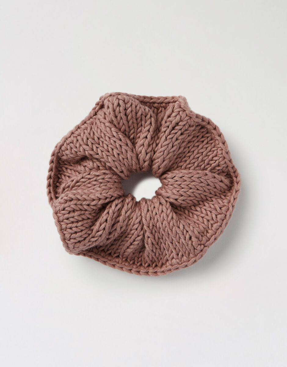 Shiny Happy Cotton Scrunchie - Easy Knitting & Crochet Pattern
