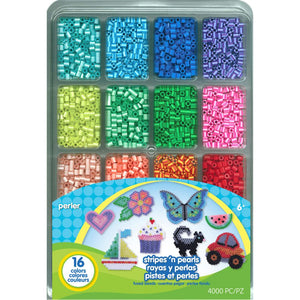 Perler Fused Bead Tray - 4000 Piece Pack - Stripes & Pearls