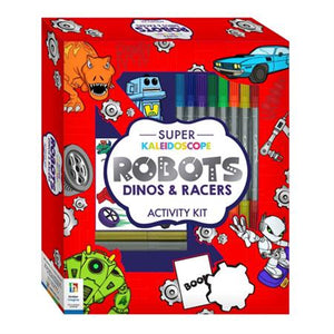 Super Kaleidoscope Colouring: Robots, Dinos and Racers