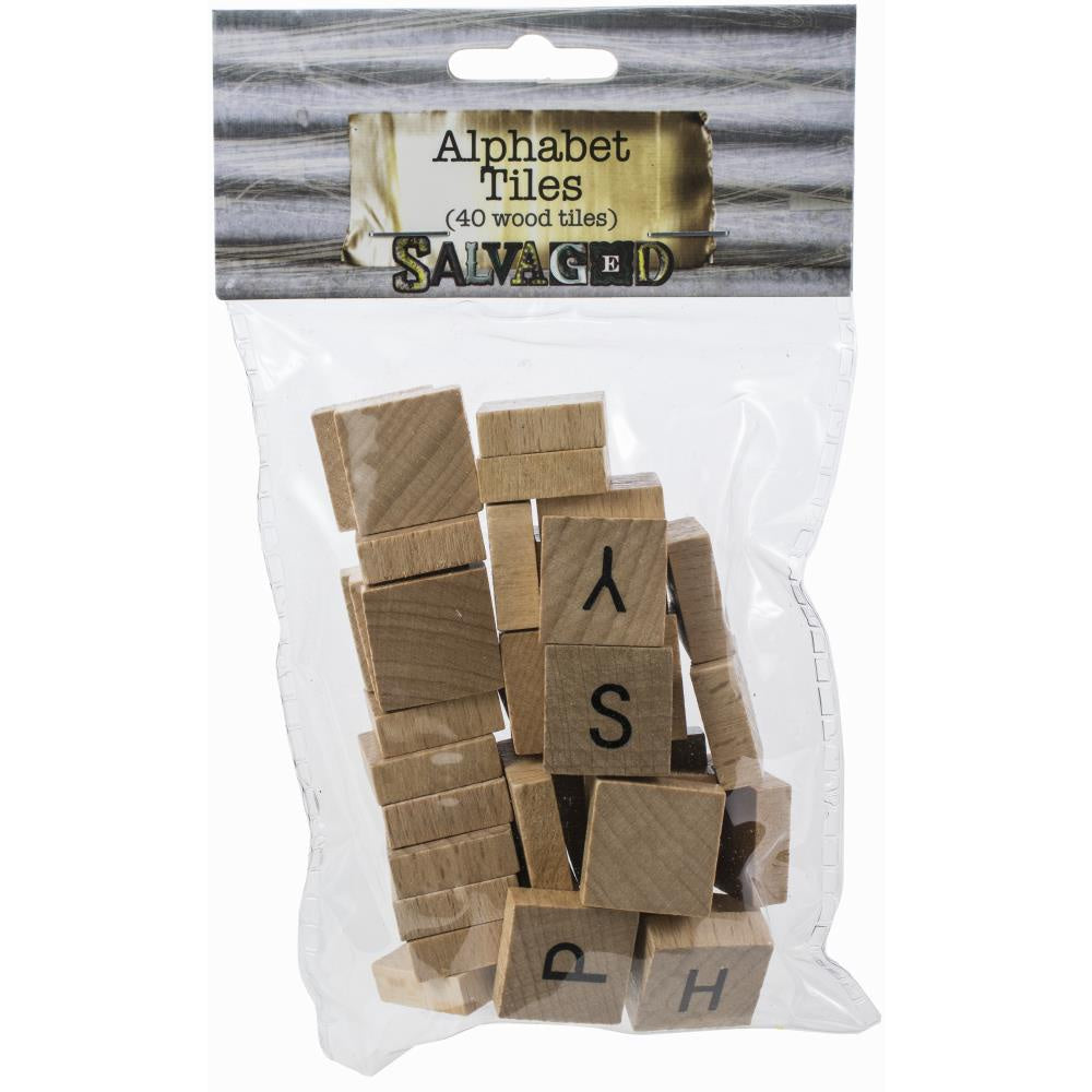 Wood Alphabet Tiles -2cm - 40 Pack