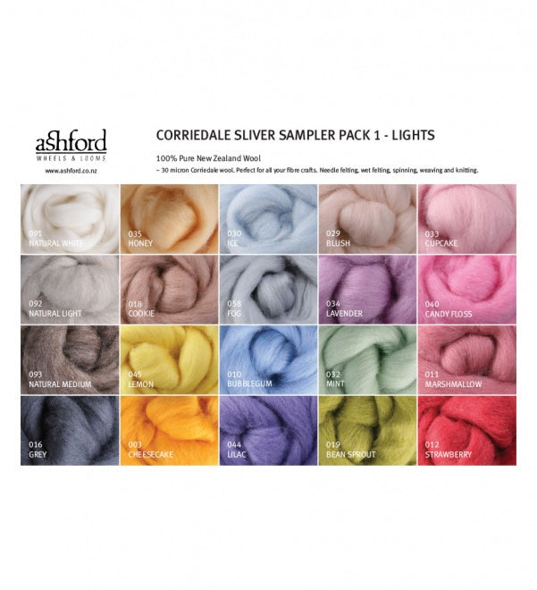Fibre Sampler Pack - Corriedale Lights