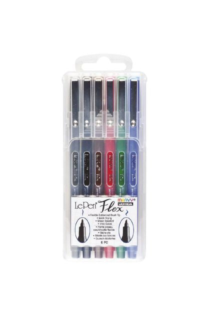 Marvy Le Pen Flex Art Markers 6 Pack