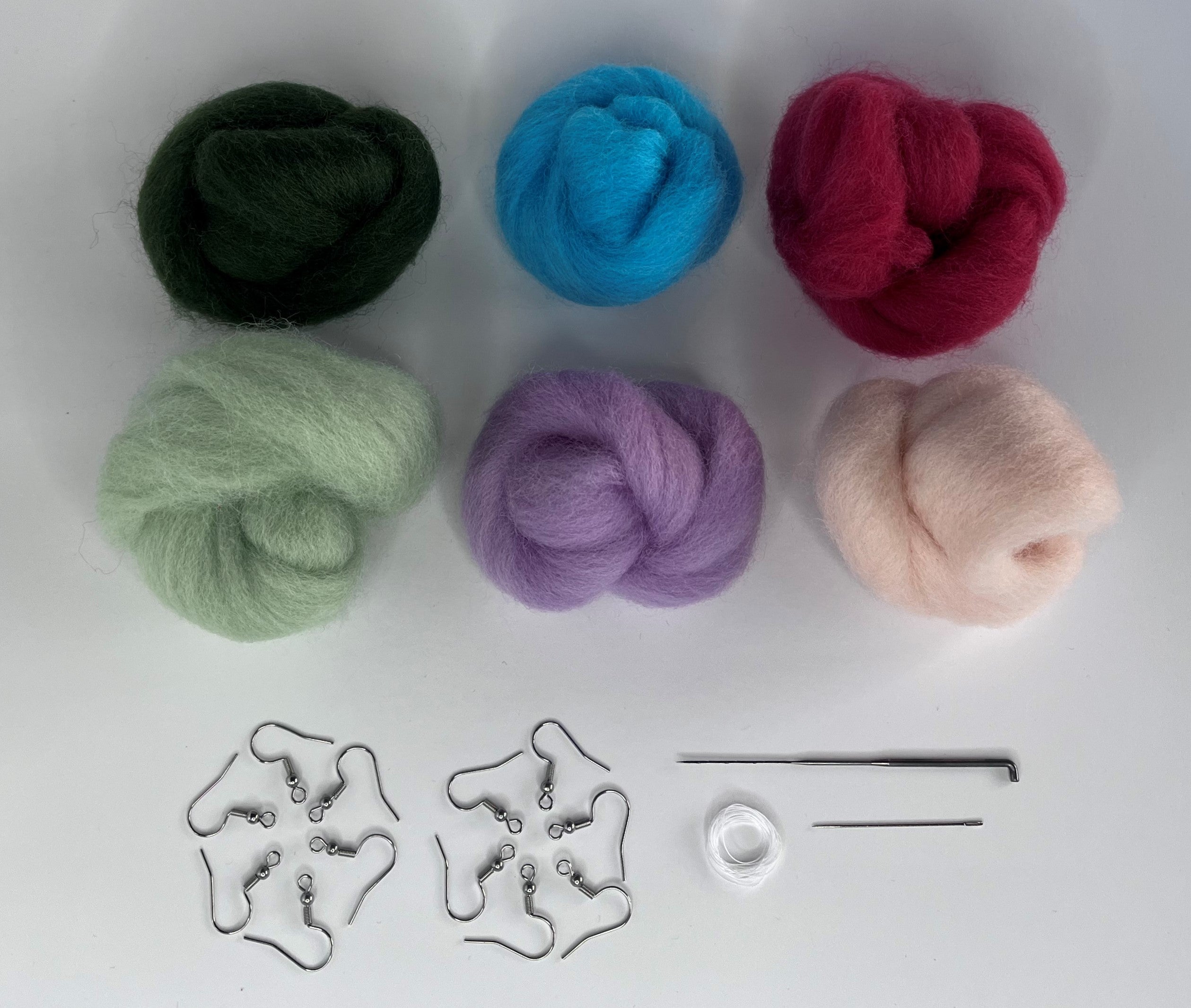 Earring Needle Felting kit (6 pairs) - Multi-Colour