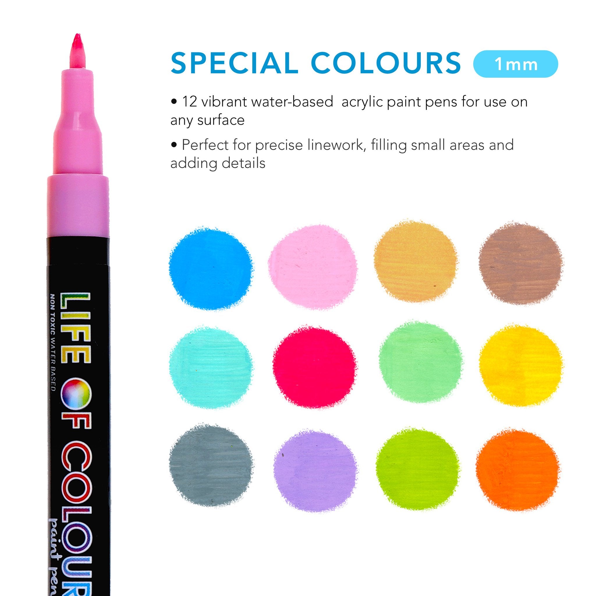 "Special Colours" Paint Pens - Fine Tip (1mm)